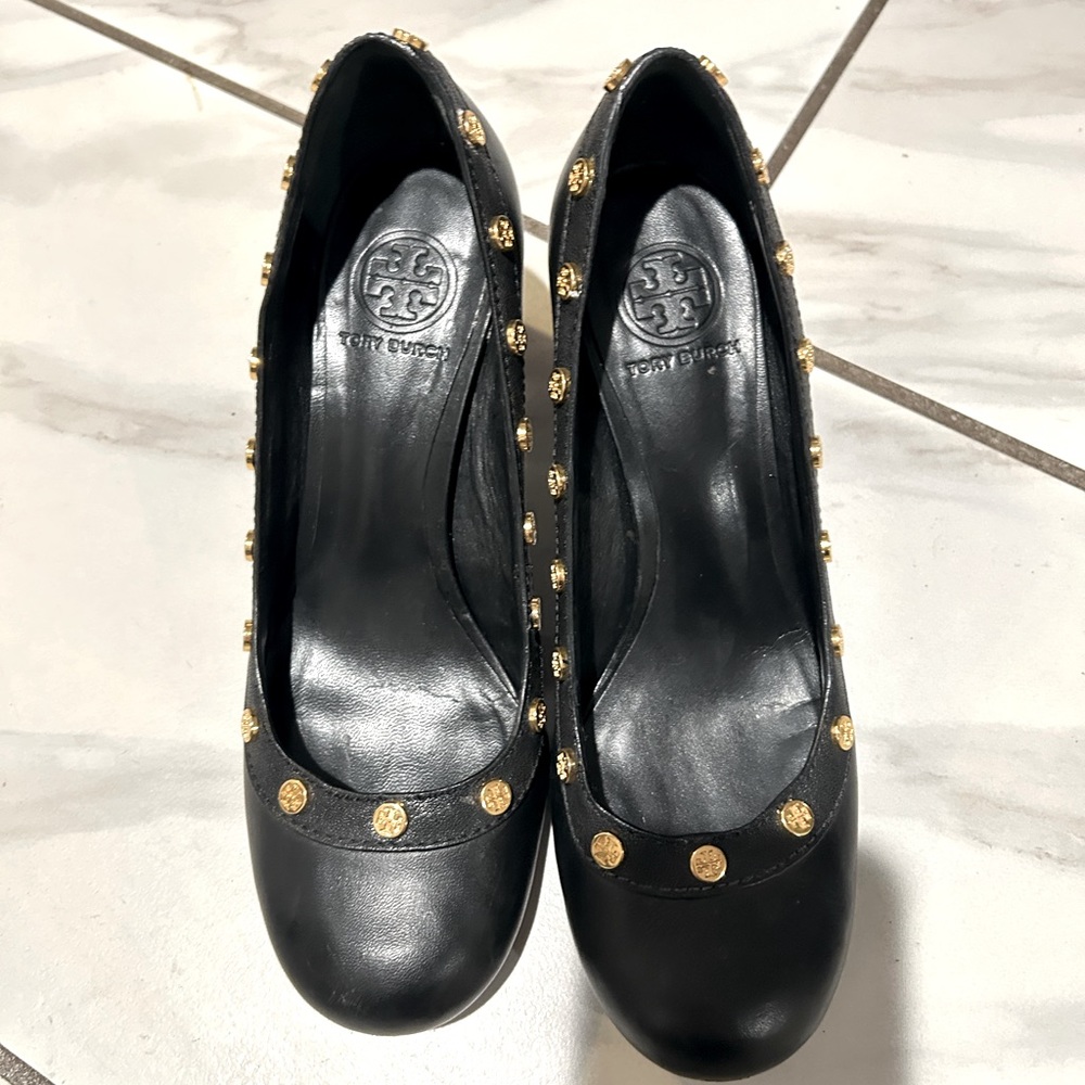 Tory Burch Leather Colorblock Pattern Pumps